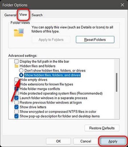 نمایش فایل ها و پوشه های مخفی با File Explorer