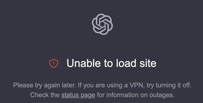 ارور unable to load site