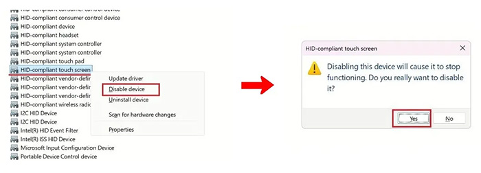 خاموش کردن صفحه لمسی در ویندوز 10 و 11 با استفاده از Device Manager