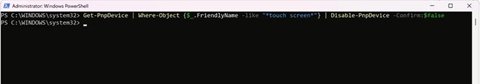 غیرفعال کردن صفحه لمسی در ویندوز 10 و 11 با استفاده از PowerShell
