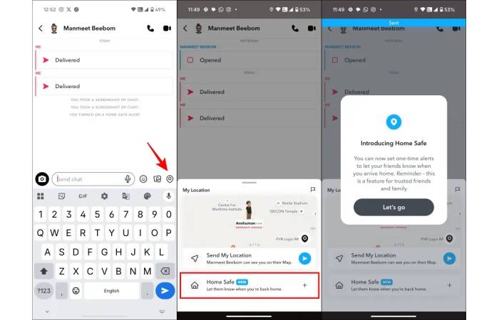 نحوه تنظیم هشدار Home Safe در اسنپ‌چت