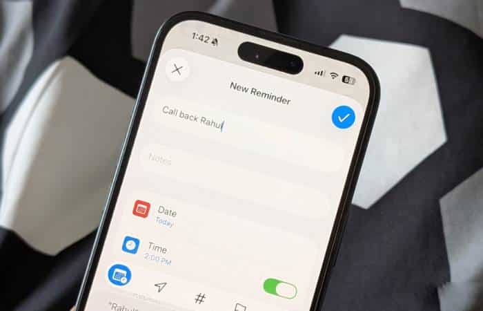 یادآوری‌ها در iOS 26