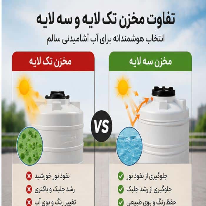 تفاوت مخزن آب سه لایه و تک لایه